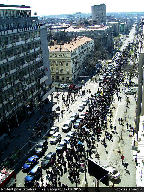 Protest prosvetnih radnika, 17. mart 2015. FOTO Saša Antonijević